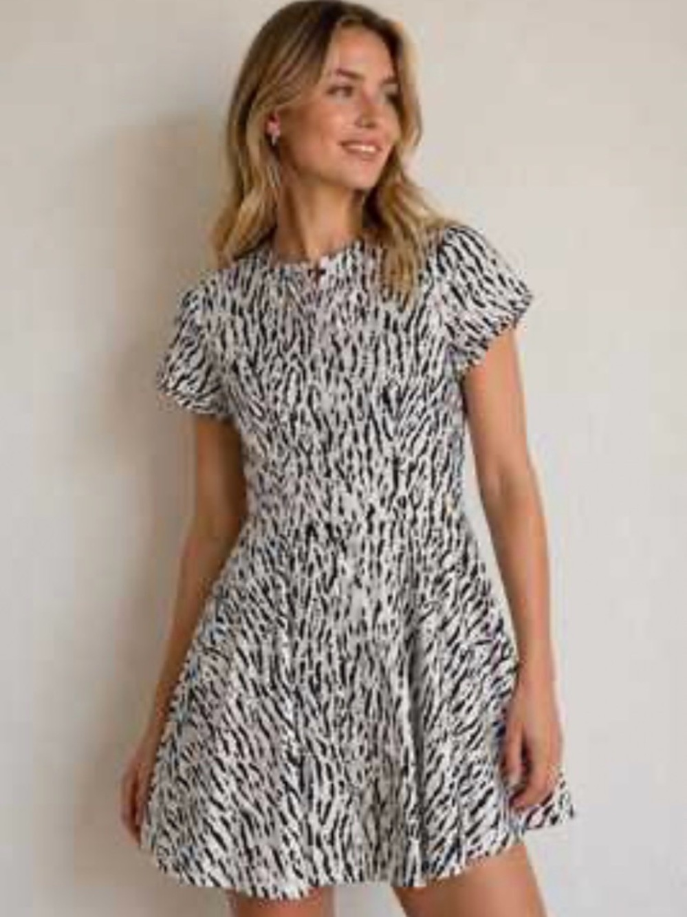 Zara ZW Collection Short Sleeve Button Down Mini Dress Size L New
